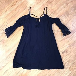 Cold Shoulder Blue Dress